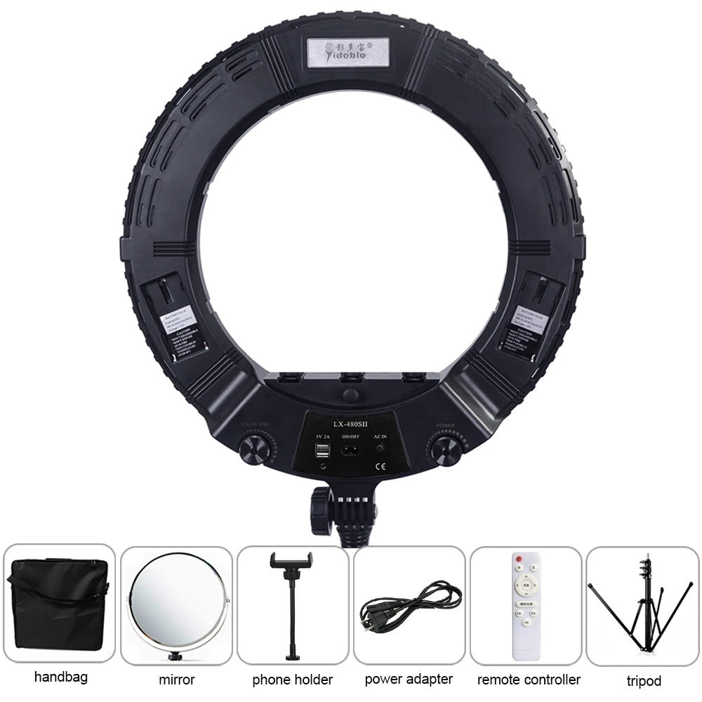 48W Ring Light Kit with Stand / Bi-Color Led Lamp for Makeup&Video