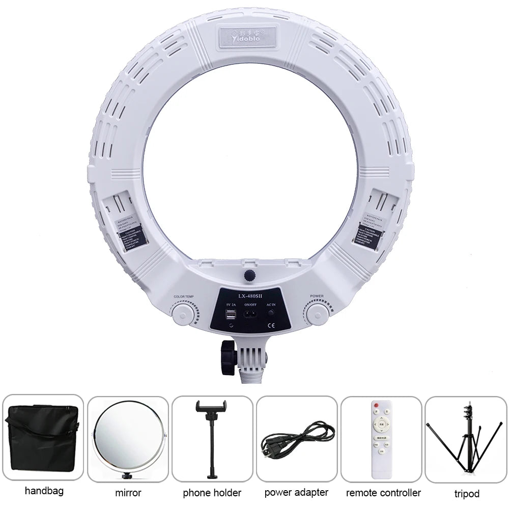 48W Ring Light Kit with Stand / Bi-Color Led Lamp for Makeup&Video