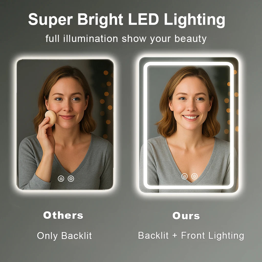 20x28 LED Backlit Bathroom Vanity Mirror with Demister