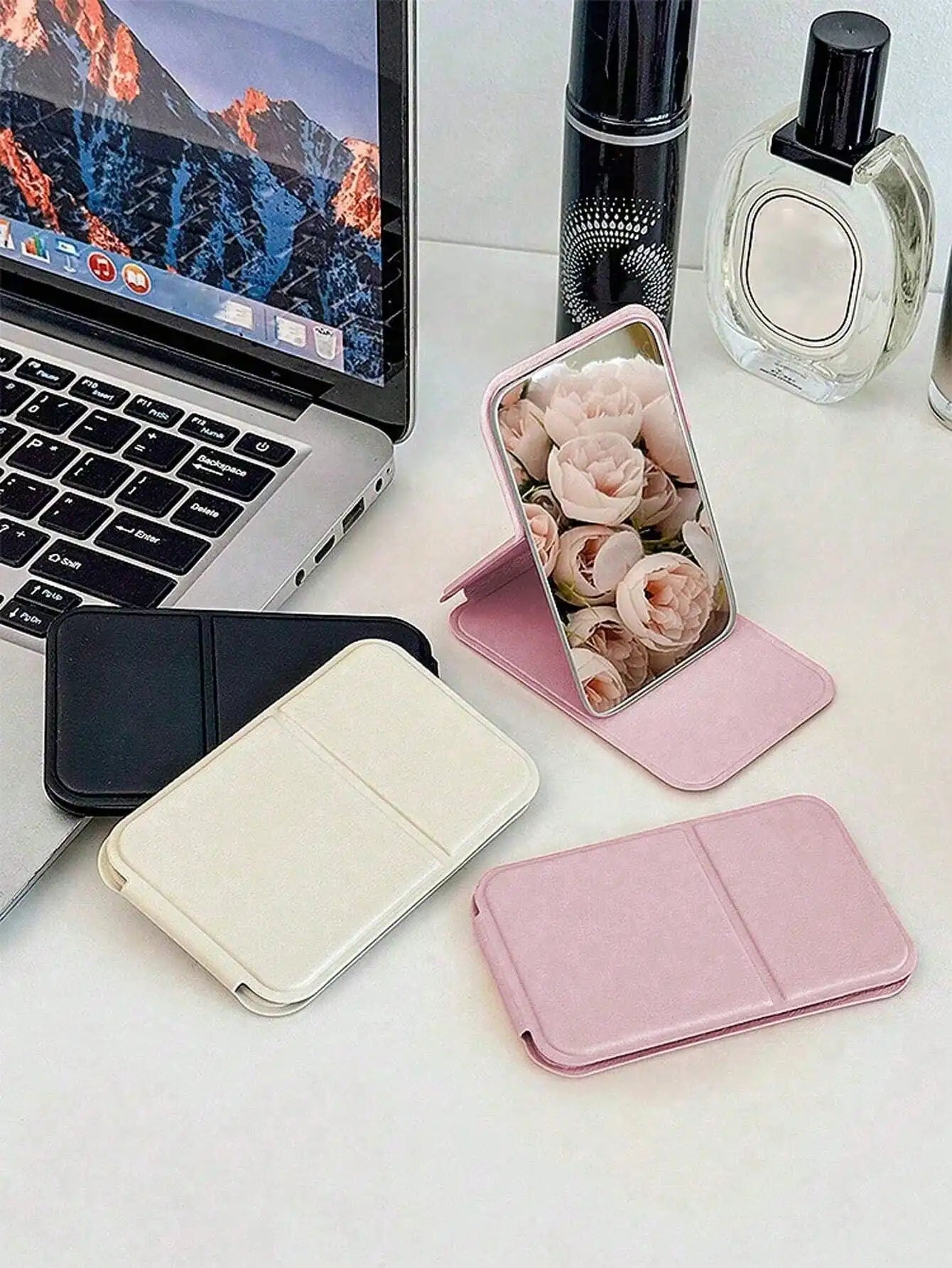 Foldable Leather Pocket Makeup Mirror