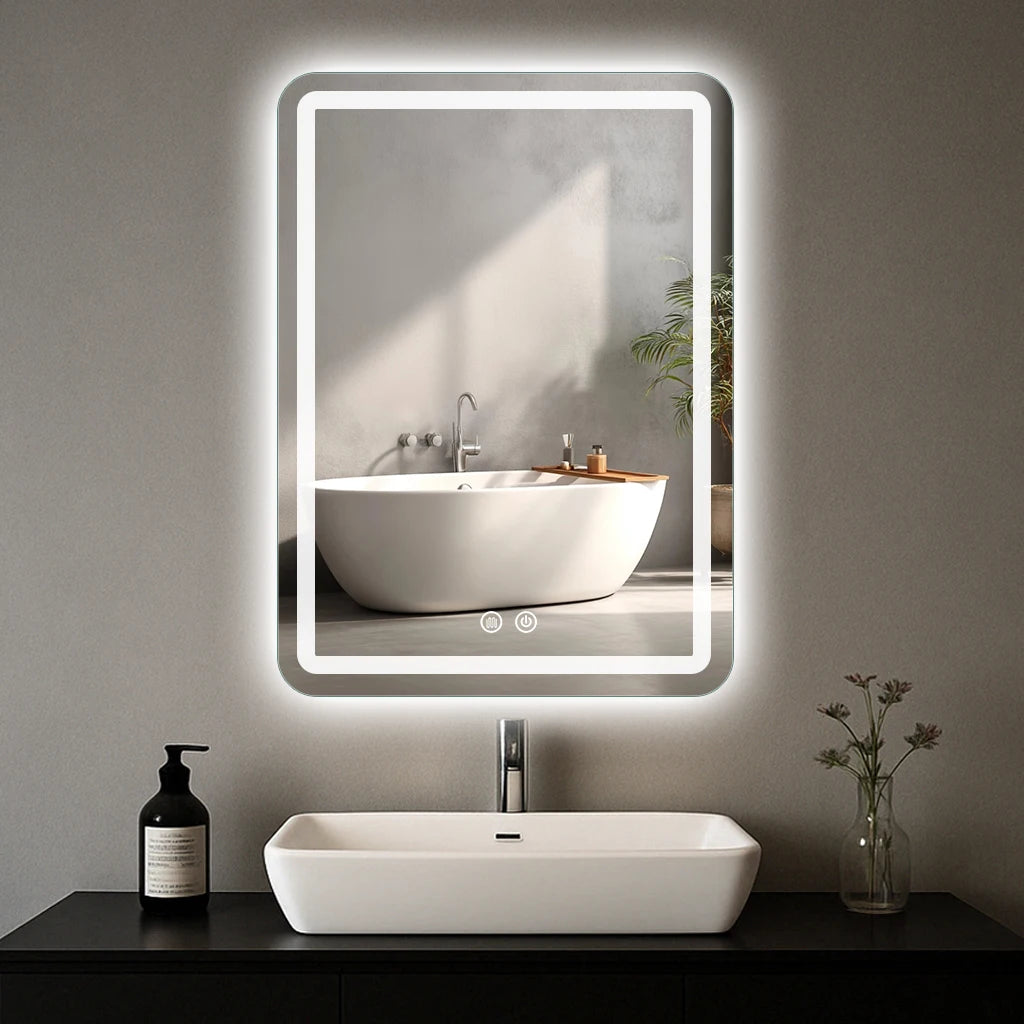 20x28 LED Backlit Bathroom Vanity Mirror with Demister