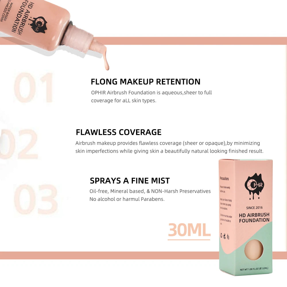 Ophir Professional Airbrush Foundation-7shades(30ml)