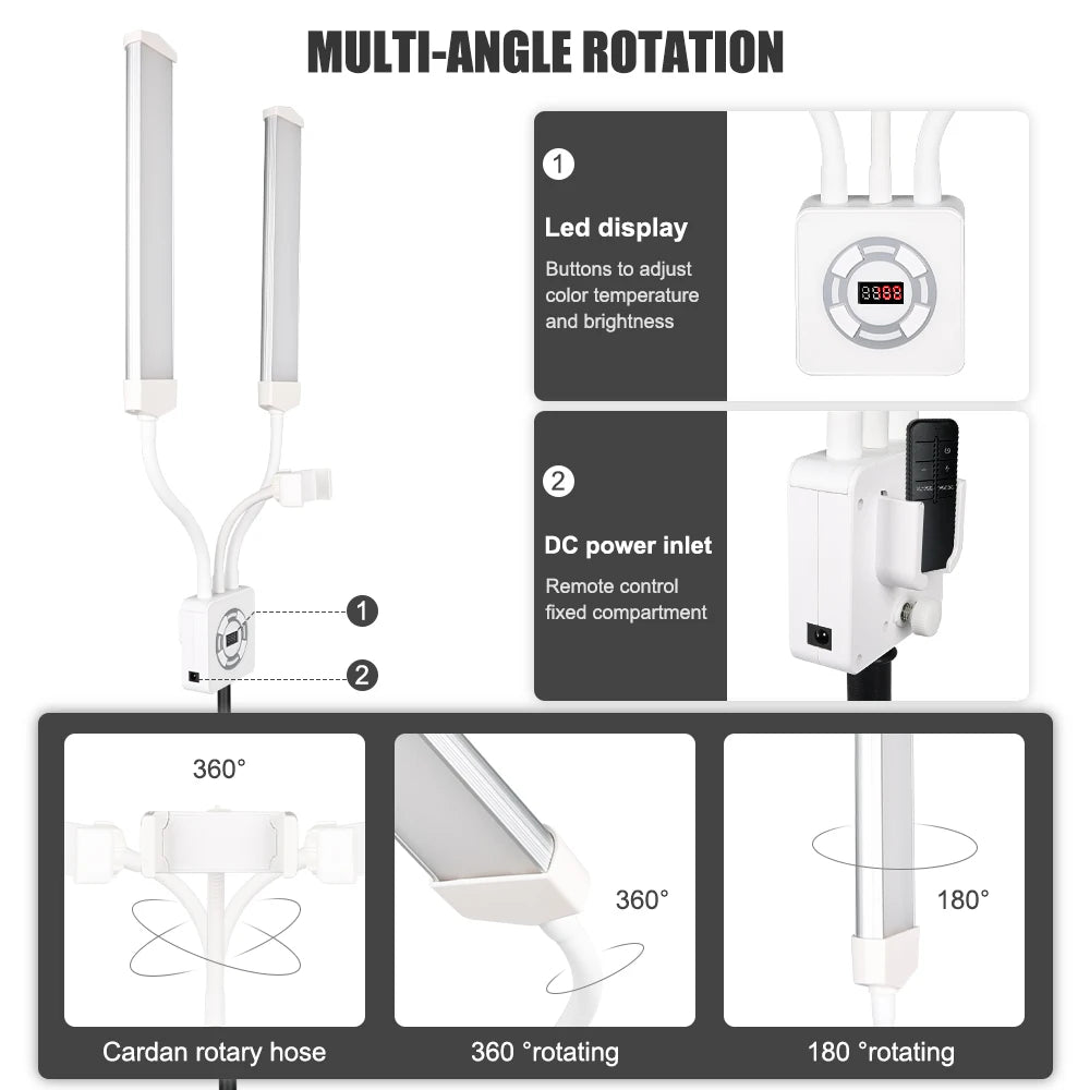 Led 40W Double Arm Beauty Ring Light with Tripod