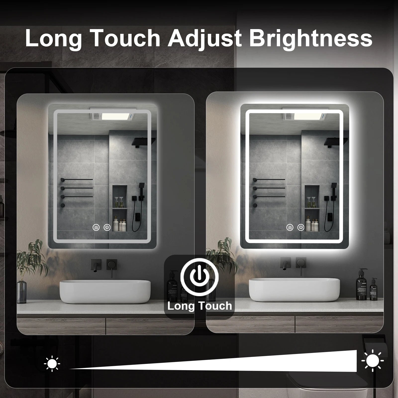 20x28 LED Backlit Bathroom Vanity Mirror with Demister