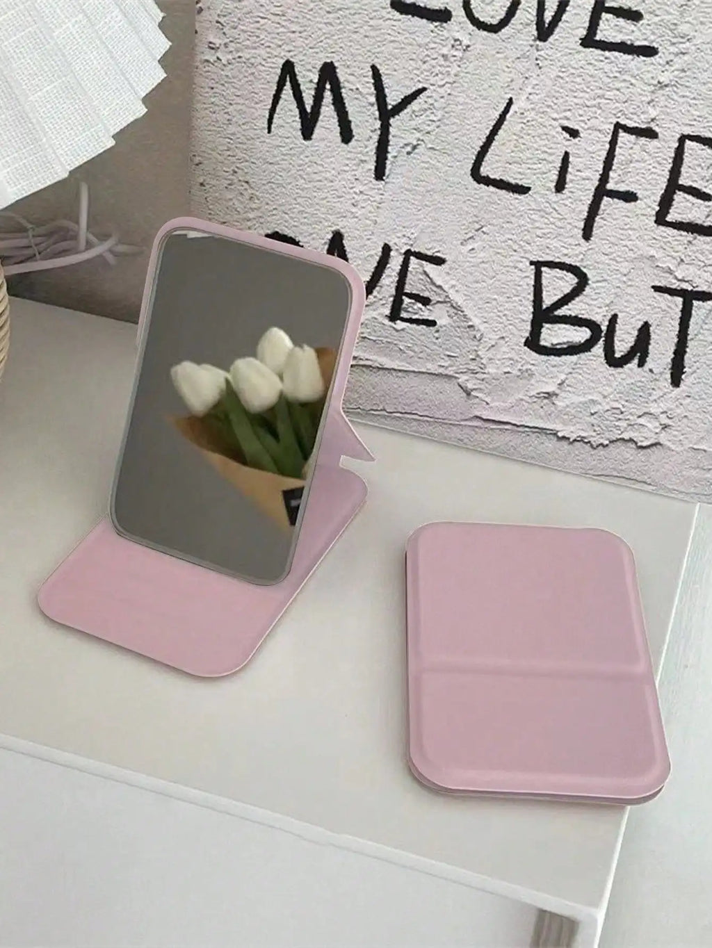 Foldable Leather Pocket Makeup Mirror