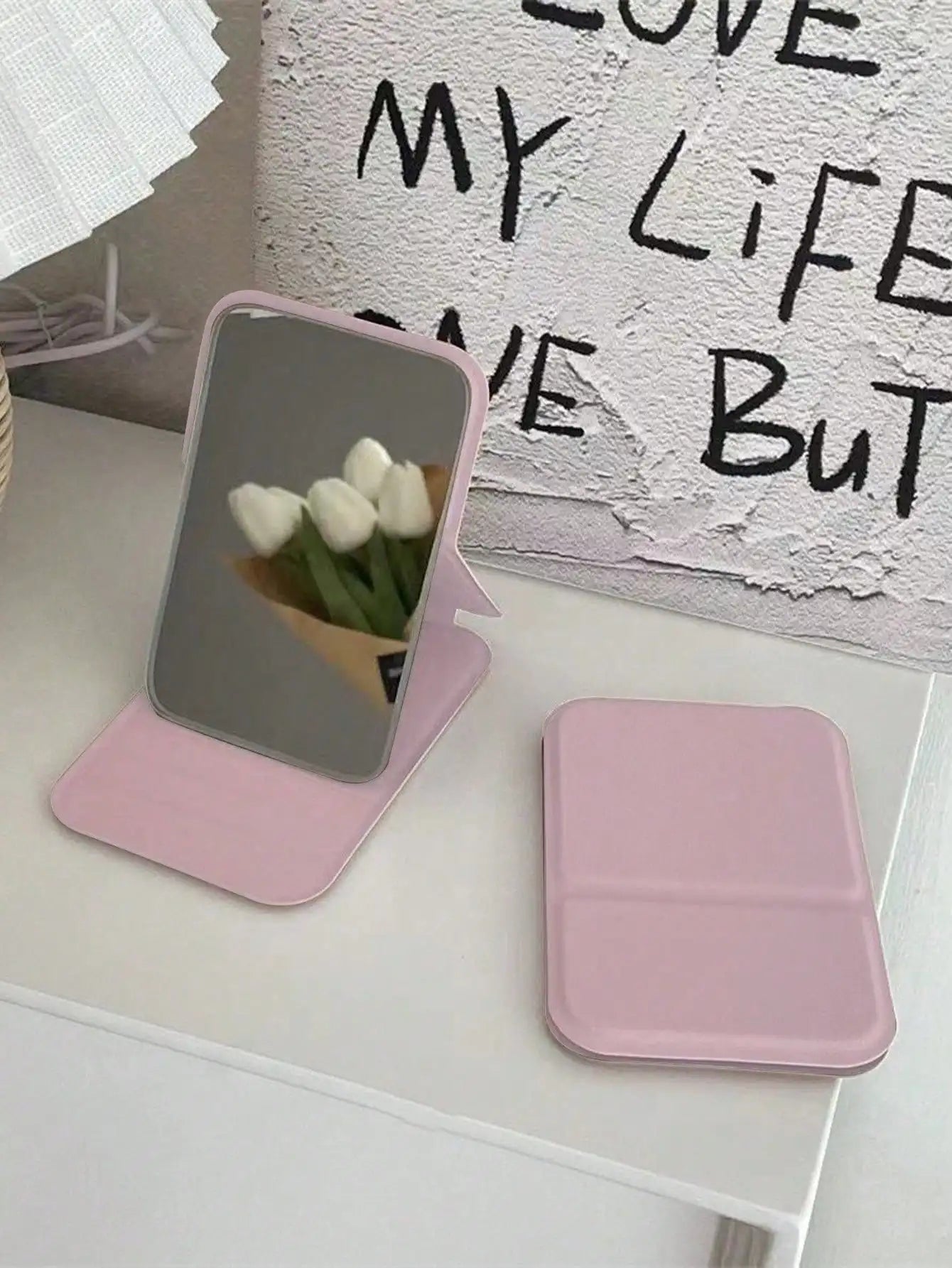 Foldable Leather Pocket Makeup Mirror