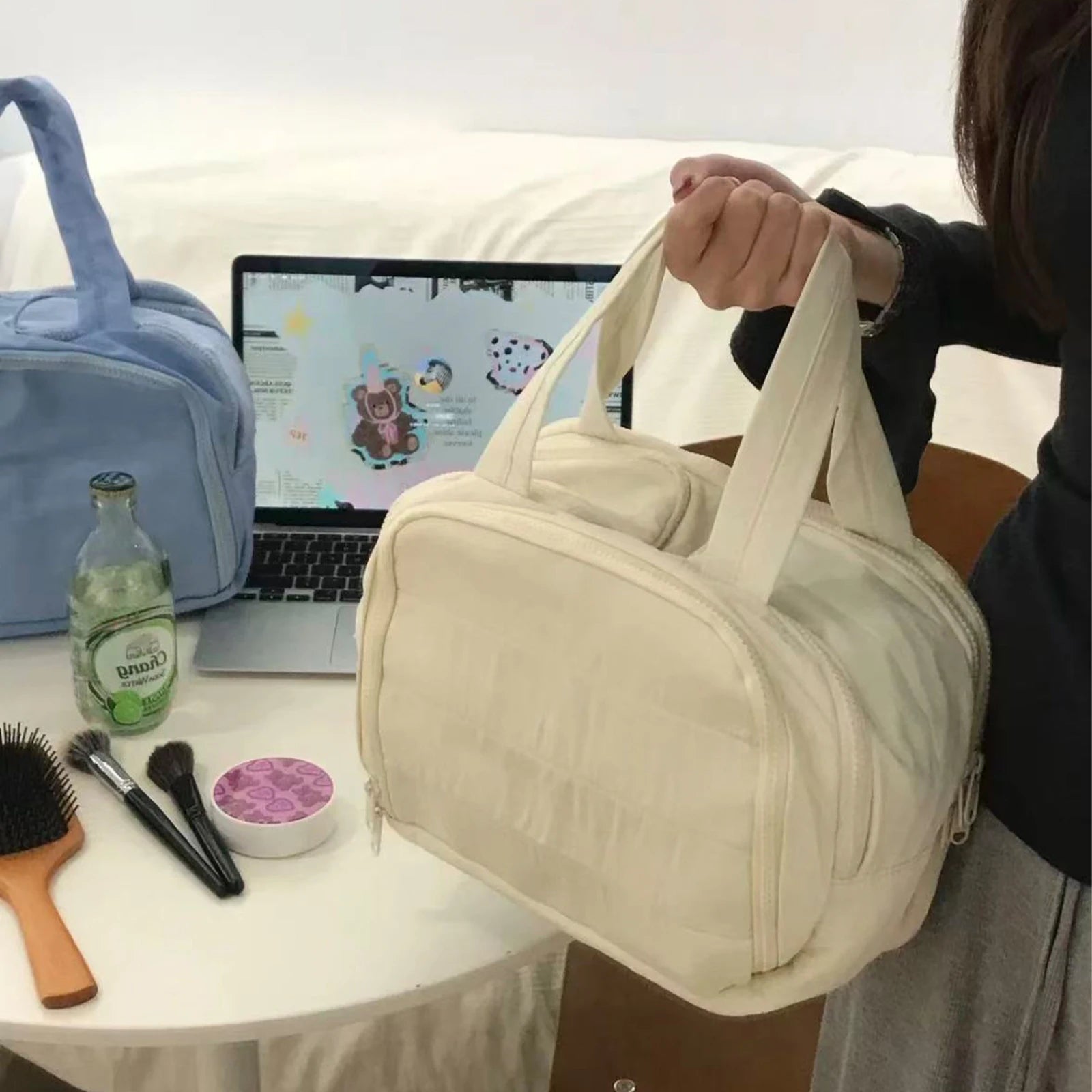 Multi-Compartment Makeup Bag