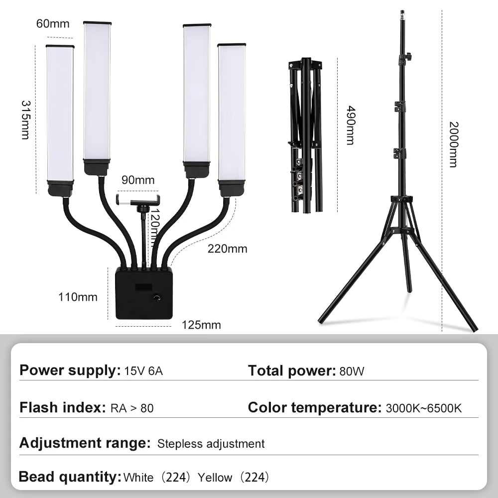 80W Led Ring Light for Makeup & Streaming