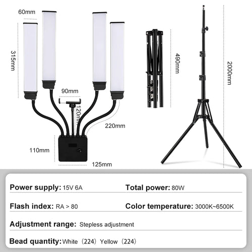 80W Led Ring Light for Makeup & Streaming